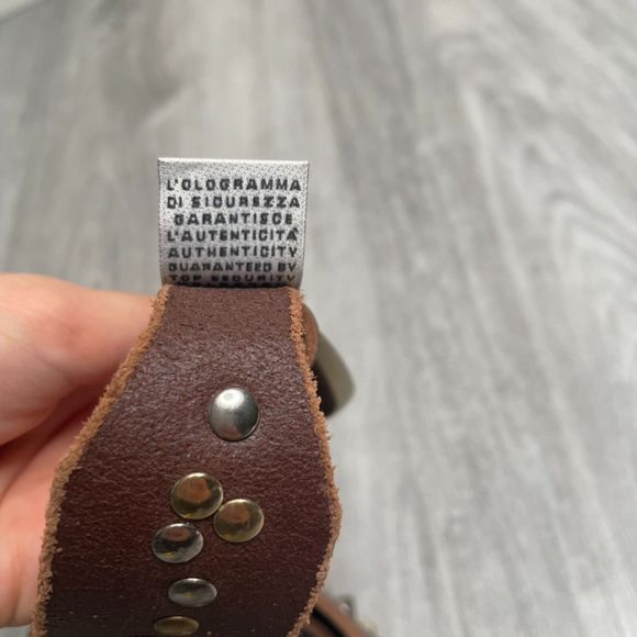 Dolce Gabbana Brown Studded Leather Belt